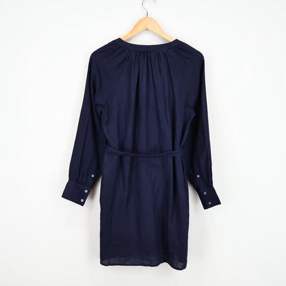 J.Crew Cabana Mini Dress Linen Navy Blue Size Small NWT - Picture 6 of 9